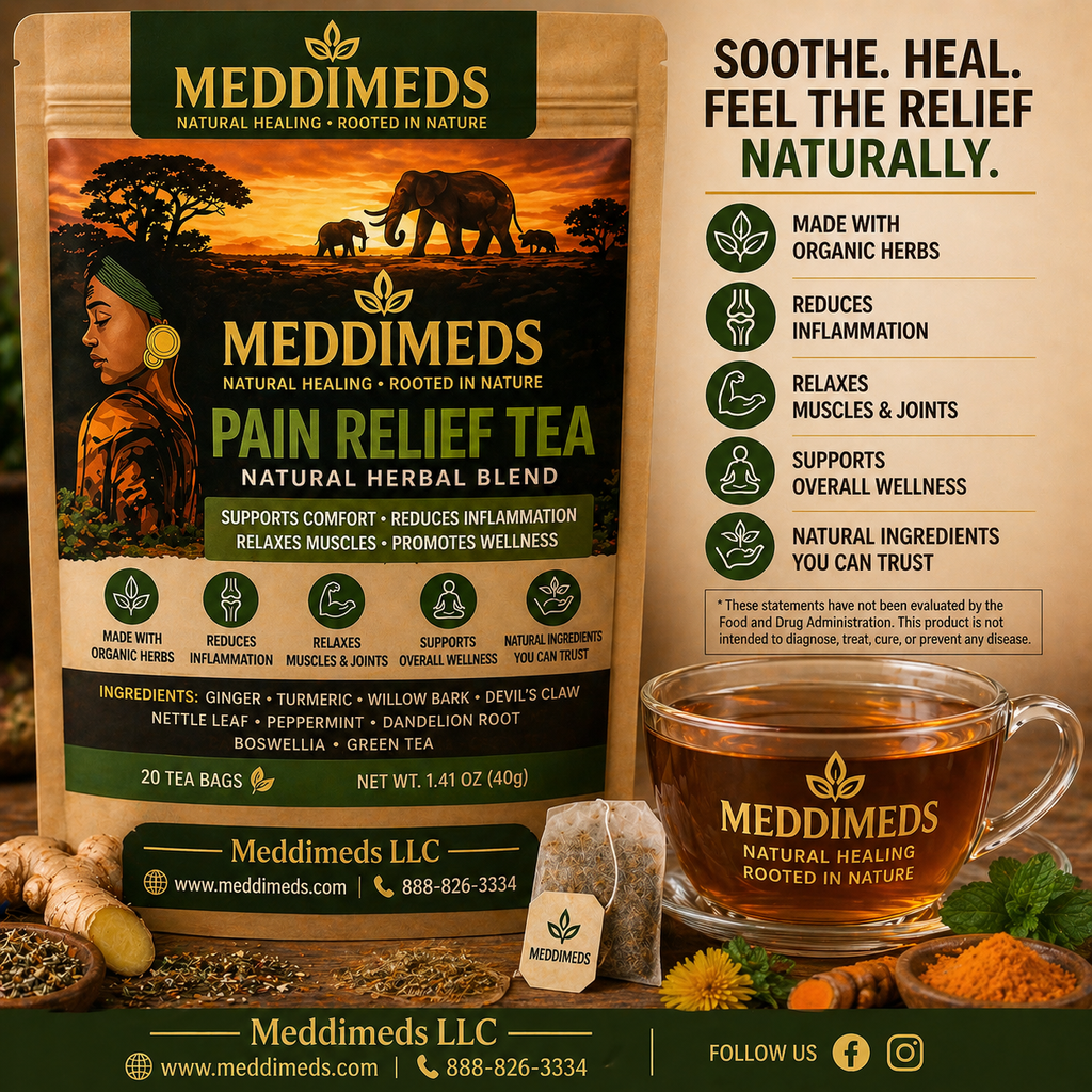 🌿Meddimeds Natural Pain Cream and Healing Herbal Tea