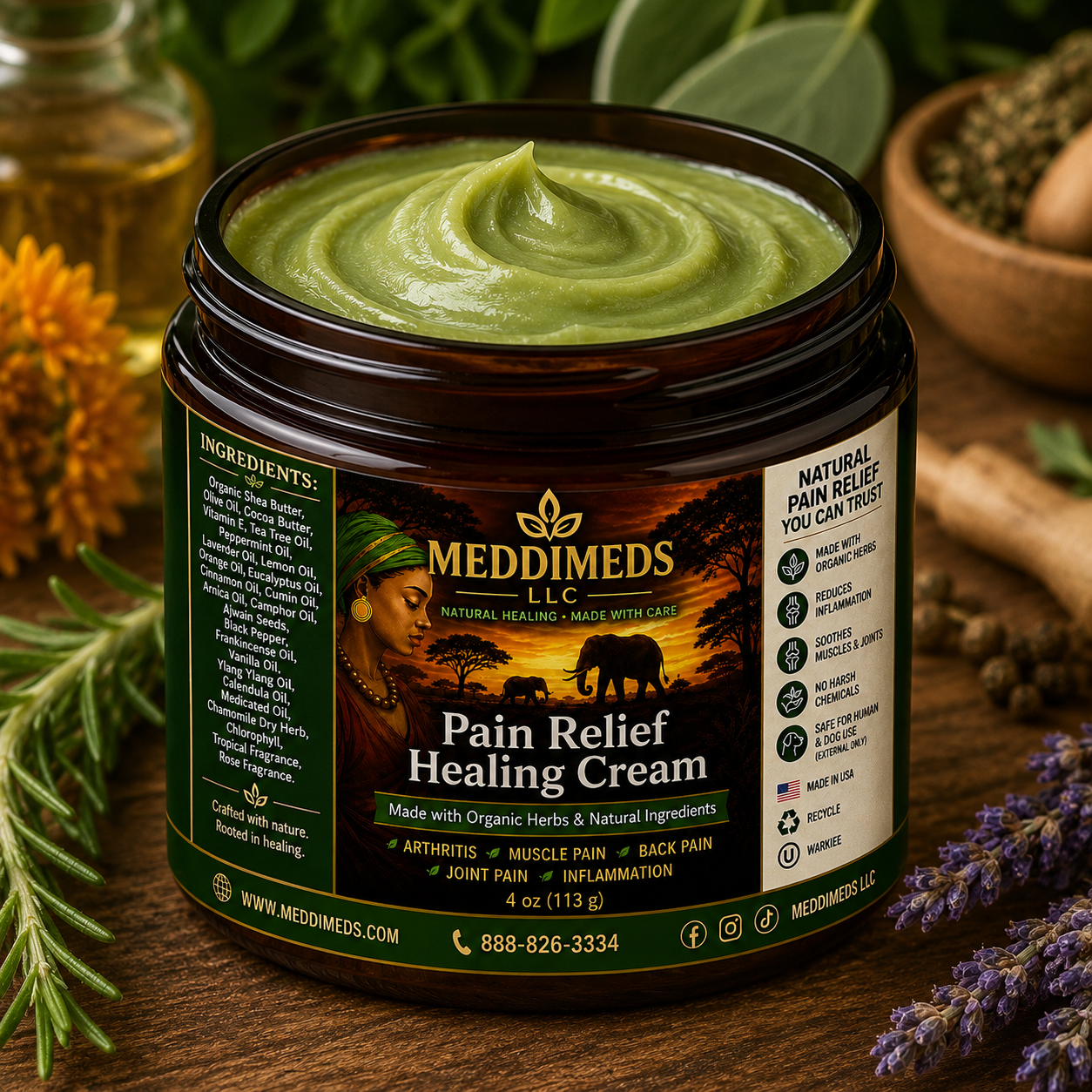 Meddimeds 4 oz. Pain Relief Healing Cream