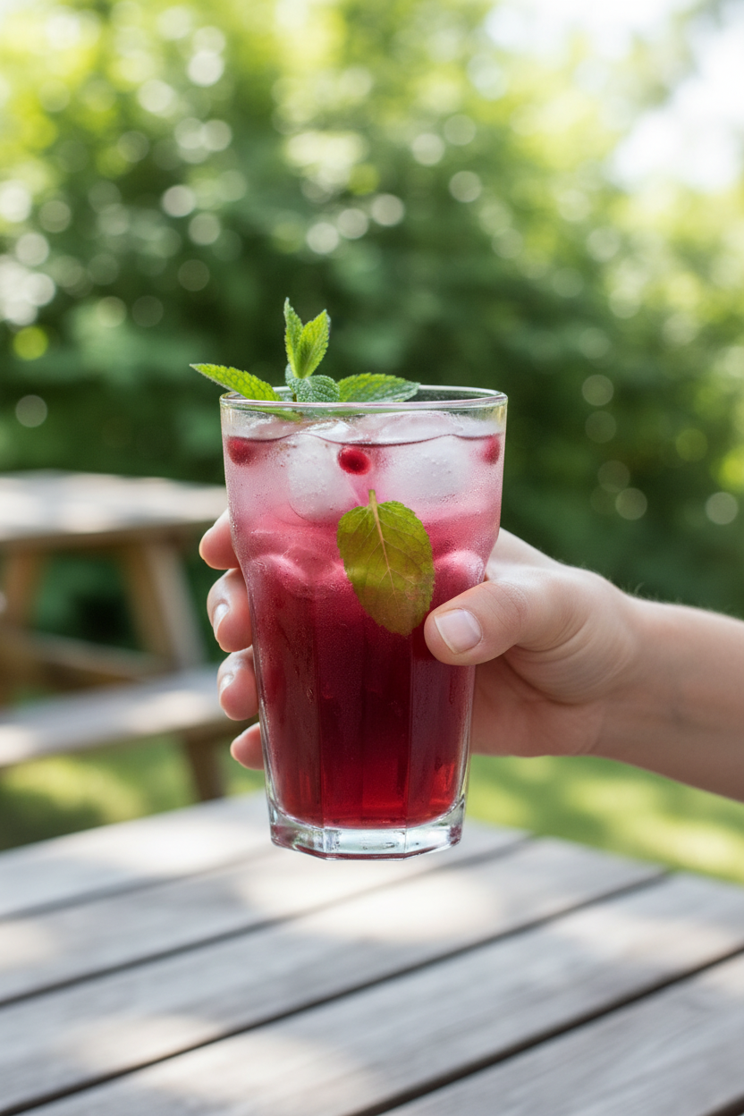 Iced Pomegranate Peppermint Tea