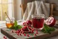 Pomegranate Peppermint Tea Lifestyle