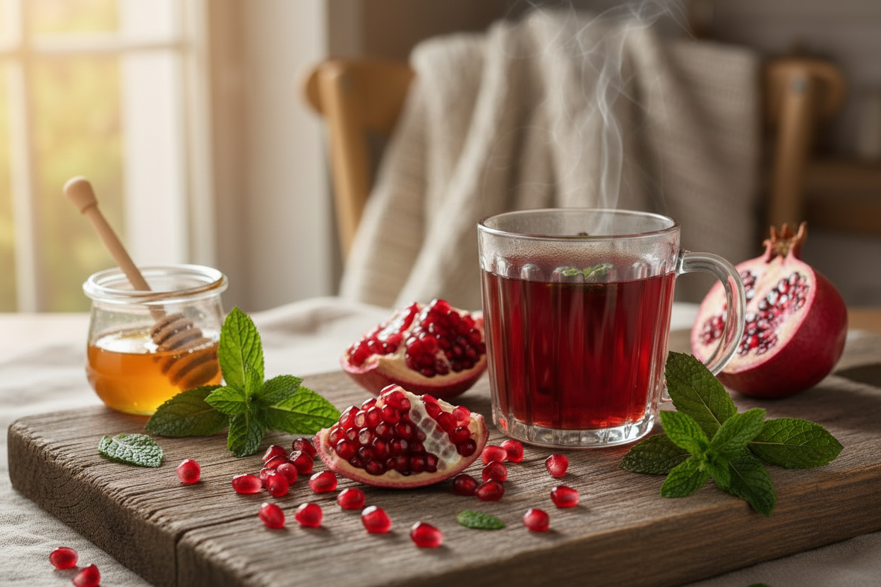 Pomegranate Peppermint Tea Lifestyle