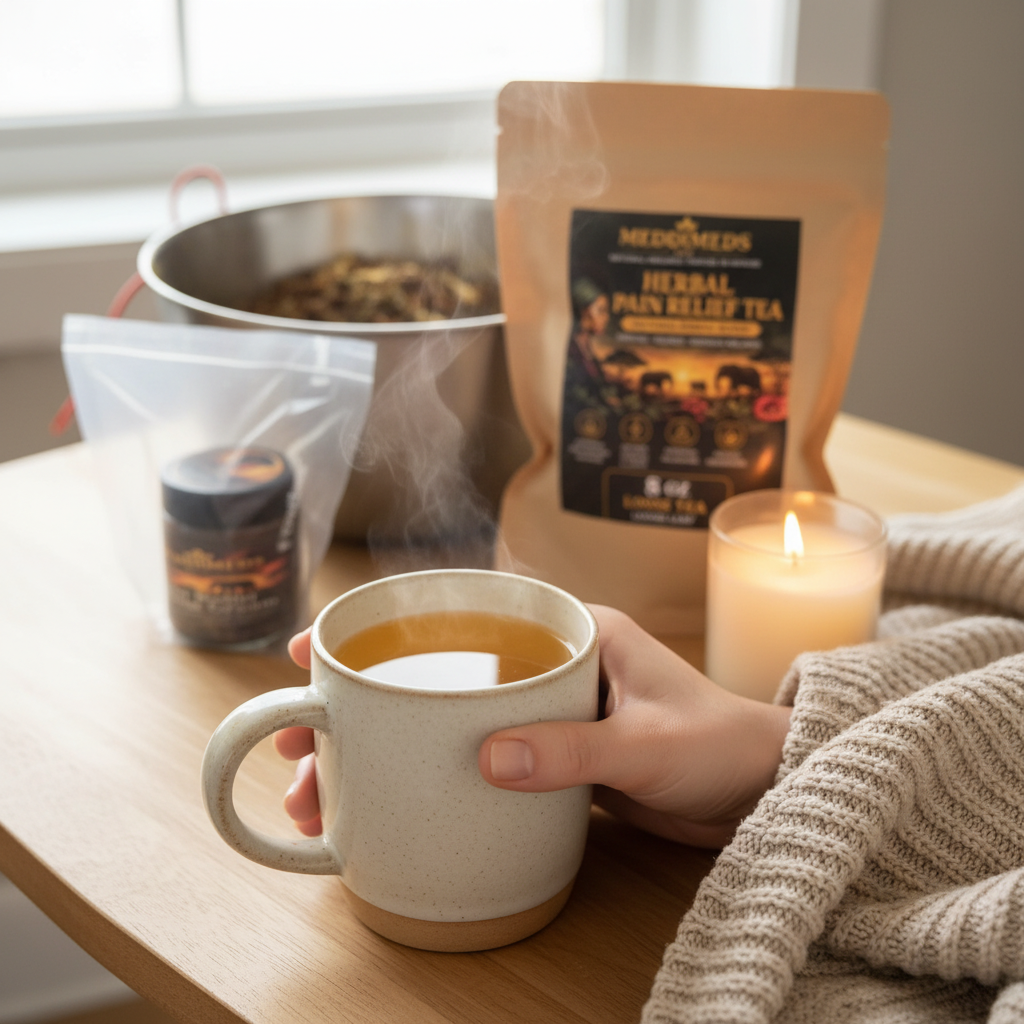Turmeric Tea - Hands & Mug